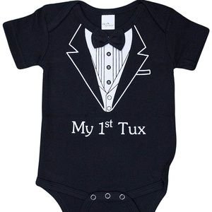 My First Tux newborn baby boy Onesie snap onepiece